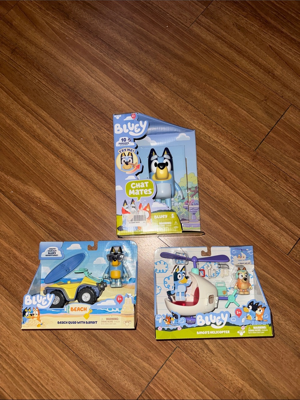 Set of 3 NIB Bluey Toys